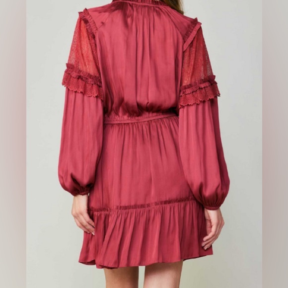 Current Air Long Sleeve Split Neck Dress - Picture 3 of 8